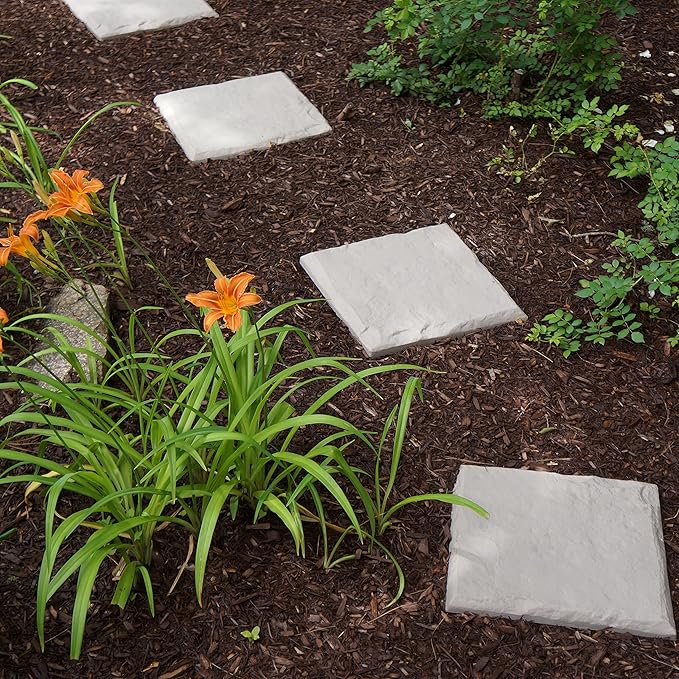 Decorative Garden Stepping Stones – Durable Resin Pathway Pavers for Lawns, Yards & Outdoor Walkways (6/12 Pack)