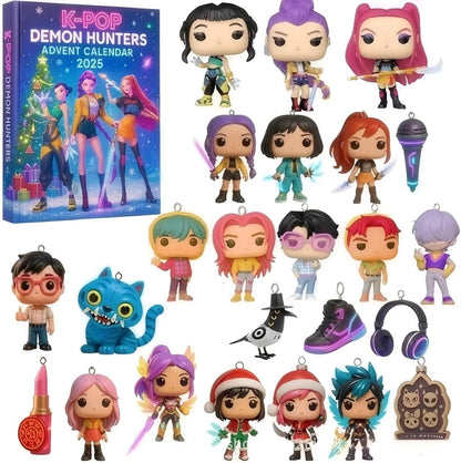 🔥Demon Advent Calendar 2025, 24 Day Christmas Countdown Calendar, 2D H-Hunters Xmas Ornaments