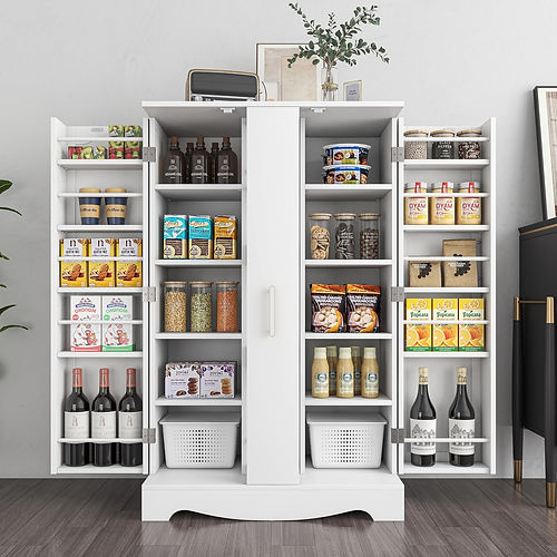 47-inch freestanding kitchen pantry with drawers