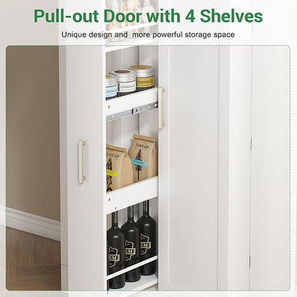 47-inch freestanding kitchen pantry with drawers