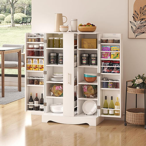 47-inch freestanding kitchen pantry with drawers