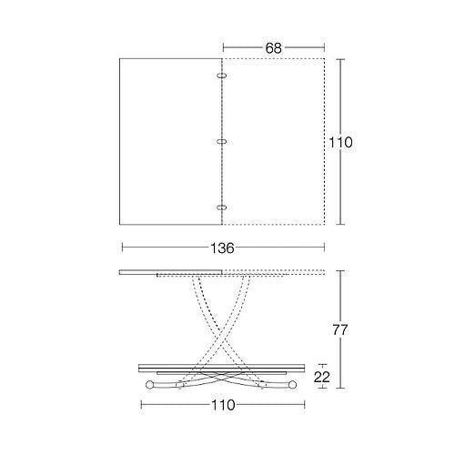 🪑 Versatile 3-Stripe Lift Top Coffee Table (Converts to Dining Table)