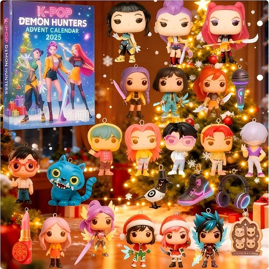 🔥Demon Advent Calendar 2025, 24 Day Christmas Countdown Calendar, 2D H-Hunters Xmas Ornaments